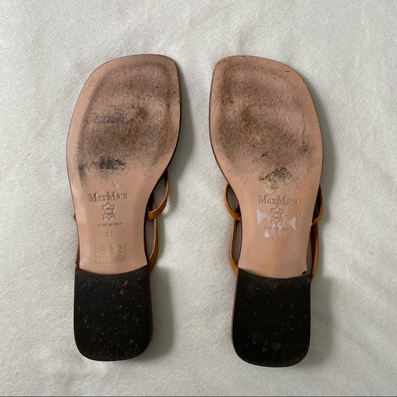 MaxMara Tan Leather Sandals Size 40 - Picture 4 of 6